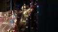 Vertical - Night city traffic on a main artery in the rain HD 동영상