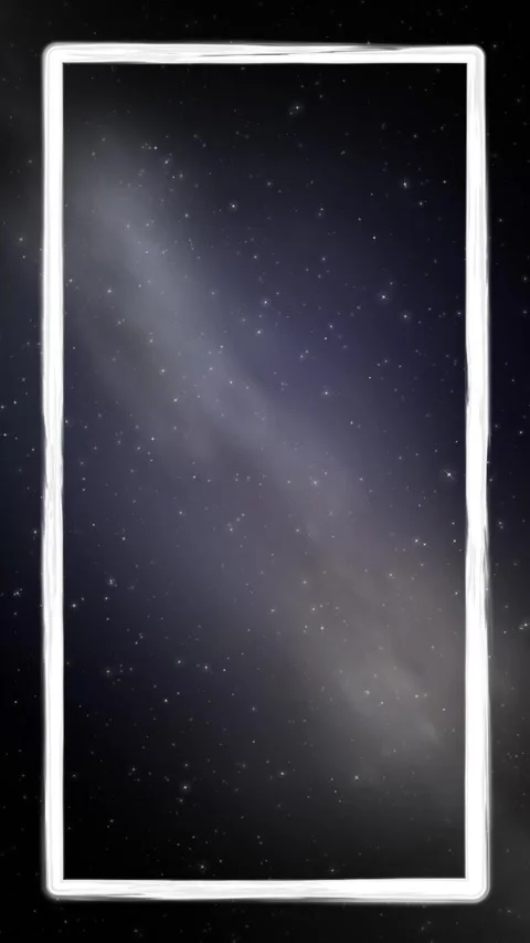 Vertical Night Sky Animation with Drifting Stars and White Frame Stock Footage 340012916