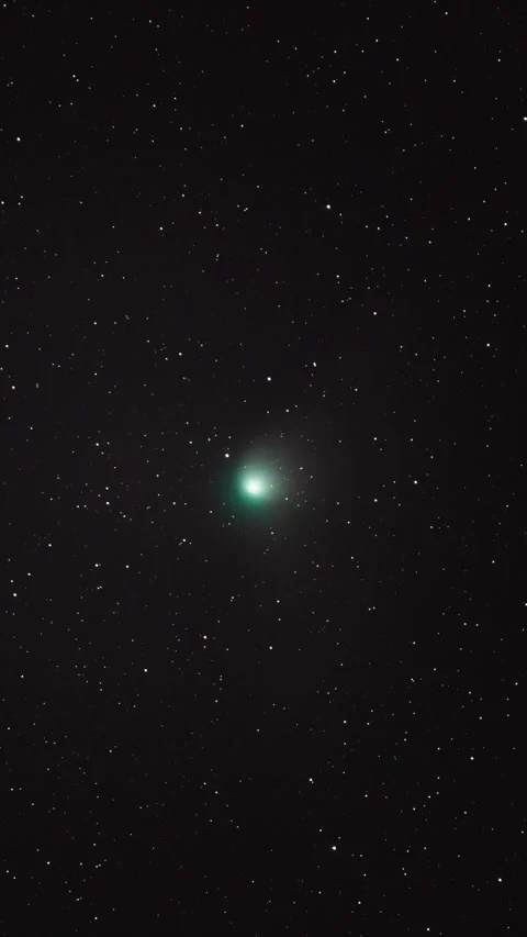 Vertical Night Sky Comet Stars Galaxy Space Motion Timelapse Stock Footage 327677262