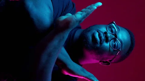 Vertical no gesture refusing man crossed hands Stock Footage 286177998