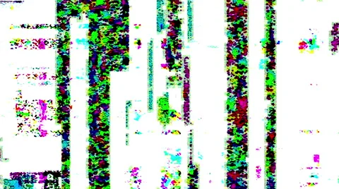 Vertical Noise Glitch Video Damage on White Background Stock Footage 64698007
