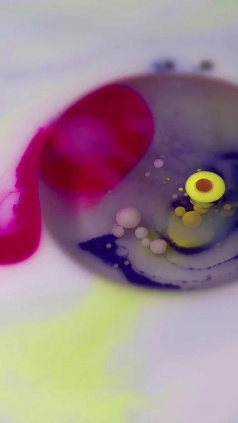 Vertical oil fluid paint texture ink gel bubble Stock Footage 288793926