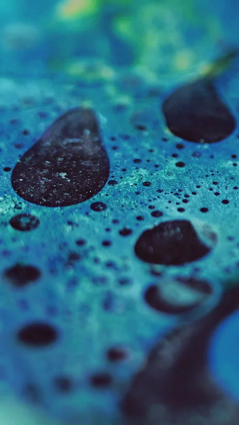 Vertical oil foam texture paint bubbles blue ink Stock Footage 290286544