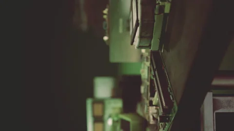 vertical of Old computers from the 80s i... | Stock Video | Pond5