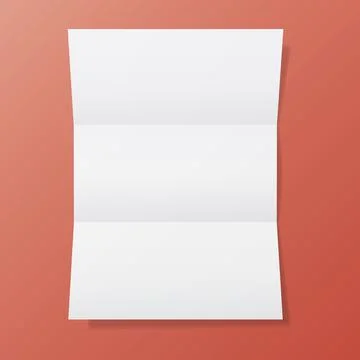 Vertical opened trifold flyer paper mockup illustration on isolated backgroun Stock Illustration