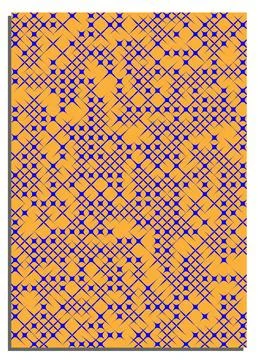 Vertical orange abstract background with blue flickering sparks, cover, tit.. Illustrazione stock