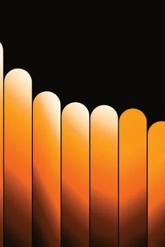 Vertical orange gradient tubes on black background for minimalist mobile wa.. Stock-Illustration