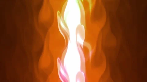 Vertical Orange Inferno Flames Bright At Center Loop Stock Footage 243884976