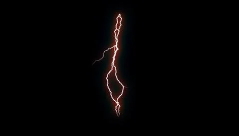 Vertical orange lightning strike light effect overlay glowing bright energy.. Stock Illustration