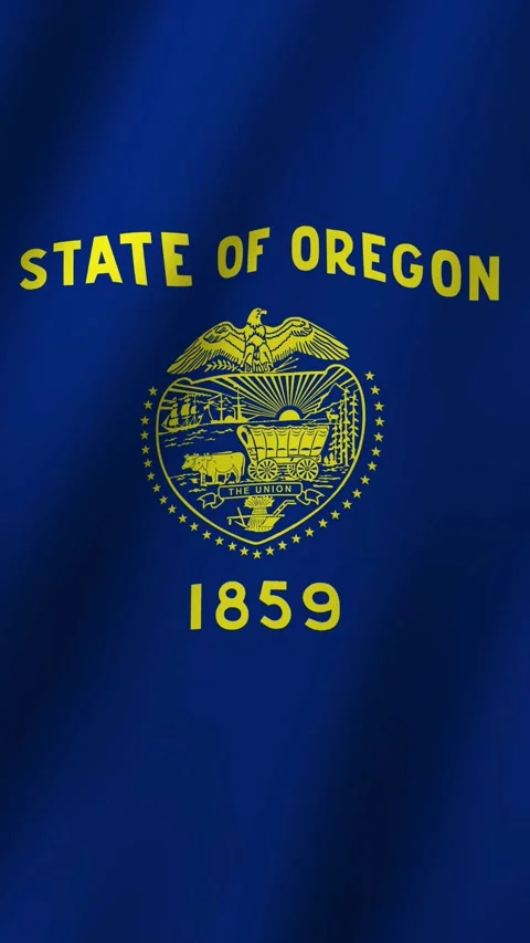 Vertical Oregon Flag Animated 4k video Видео 297018159