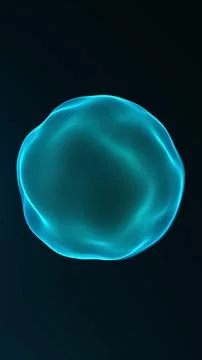 Vertical organic teal plasma blob with fluid luminous texture on black, sui.. Illustrazione stock