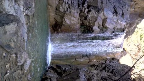 Vertical Oriented Shot of Mesolouri Waterfall in Grevena Greece Stock Footage 270285749