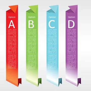 Vertical origami banners vector Stock Illustration