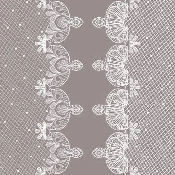 Vertical ornamental seamless pattern lace Stock Illustration