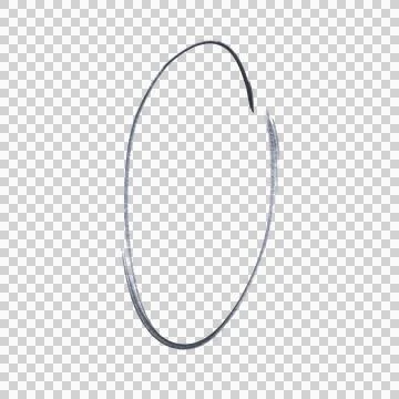 A vertical oval line drawn with black marker Stock Illustration