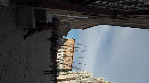Vertical overview of the Duomo of Siena in 4k Stock Footage 101523684