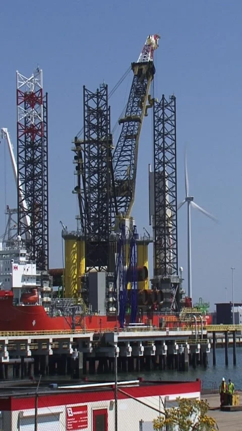 Vertical - Pacific Orca, offshore construction vessel Stock Footage 308170226