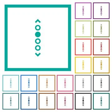 Vertical page navigation flat color icons with quadrant frames Stock Illustration