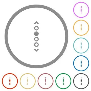 Vertical page navigation flat icons with outlines Illustrazione stock