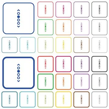 Vertical page navigation outlined flat color icons Stock Illustration