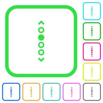 Vertical page navigation vivid colored flat icons Stock Illustration