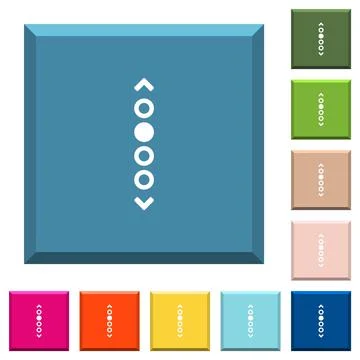 Vertical page navigation white icons on edged square buttons Stock Illustration