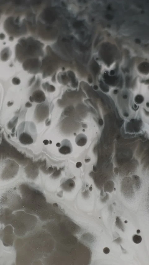 Vertical paint dropping dye splatter gray droplet Stock Footage 322007307