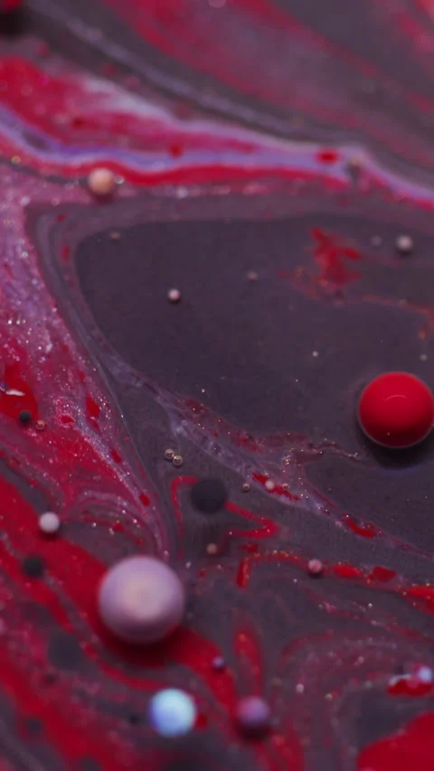 Vertical paint liquid oil texture bubble glitter Stock Footage 335114668