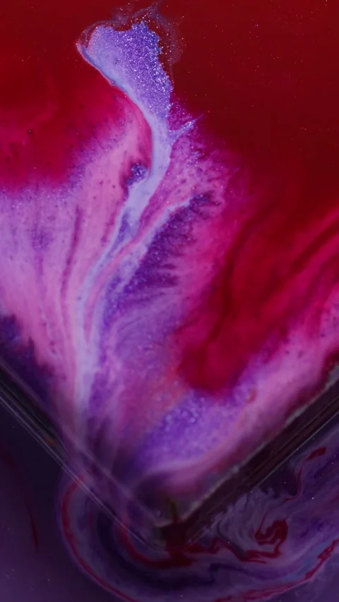 Vertical paint spill cube angle geometric texture Stock Footage 348594800