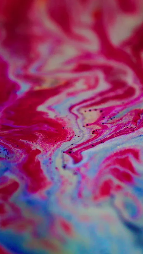 Vertical paint spill glitter ink marble pink blue Stock Footage 288926258