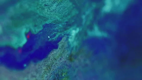 Vertical paint wave acrylic blend blue green ink Stock Footage 284902949