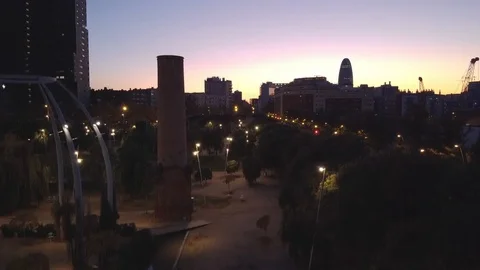 Vertical pan Barcelona landscape Video stock 121272114