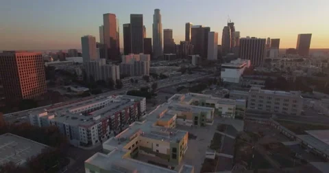 Vertical Pan Downtown LA Stock Footage 59715030