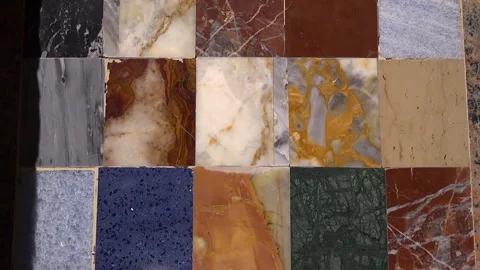 Vertical Pan of Italian Marble Tile Wall Stock Footage 307752953