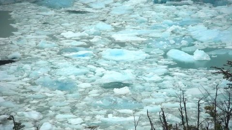 Vertical pan in the middle of a glacier Stock Footage 129399964