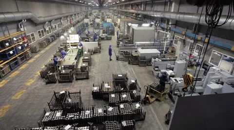 Vertical panorama of the assembly shop Stock Footage 62085423