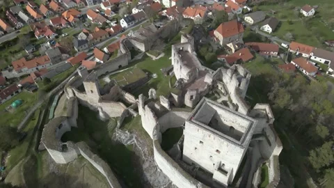 Vertical panorama of the Medieval castle Stock Footage 239917014