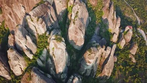 Vertical Panorama of Meteora Stock Footage 239248925
