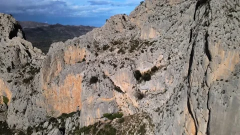 Vertical panorama of a mountain peak Stock Footage 239769073