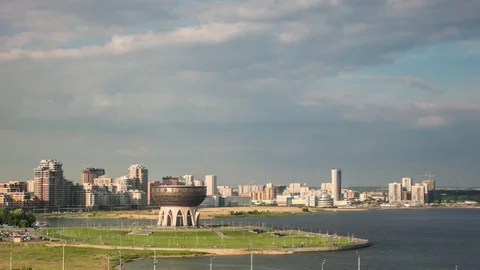 Vertical panoramic HyperLapse of Kazan at Summer sunny day Stock-Footage 84780454