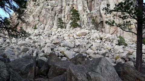 Vertical panoramic view of Devil's Tower National Monument Stock-Footage 129953271