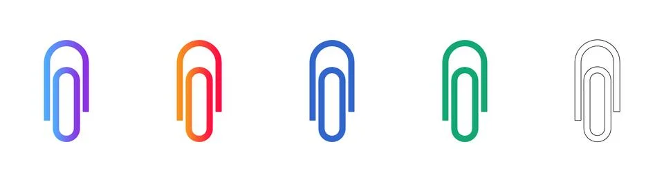 Vertical Paperclip Icon Set Illustrazione stock