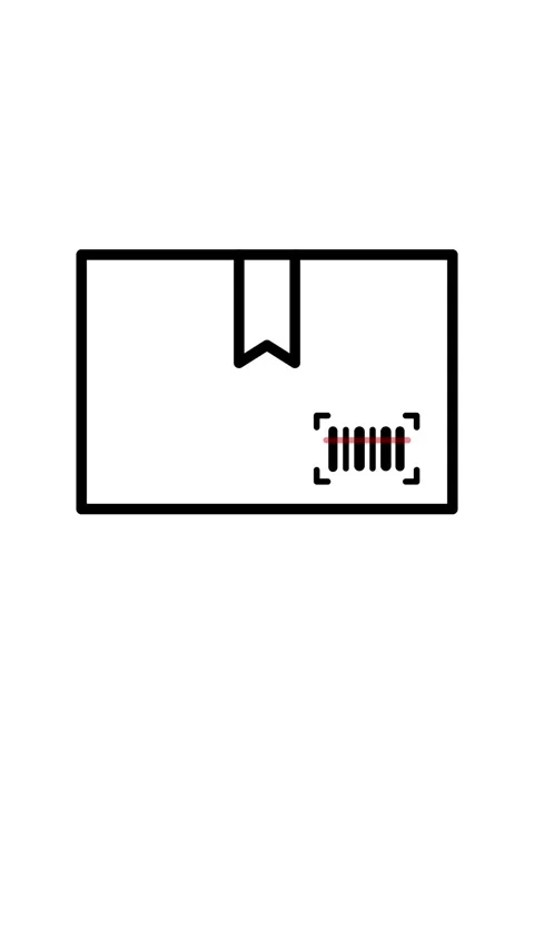 Vertical Parcel scanning icon looping animation Stock Footage 339227472