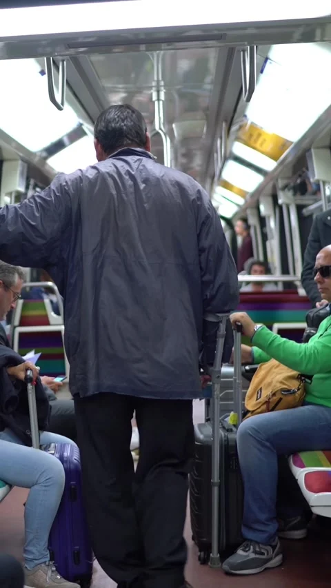 Vertical of Paris Metro train wagon Stock Footage 278480244