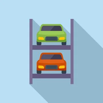 Vertical parking icon flat vector. Space truck Ilustração Stock