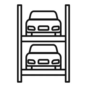 Vertical parking icon outline vector. Space truck Ilustração Stock