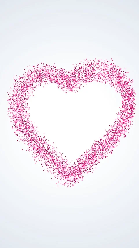 Vertical Particle Heart Animation on Soft White Background 4K Loop Stock Footage 336712205
