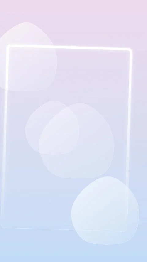 Vertical Pastel Gradient Background with Animated Frosted Glass Shapes Stock Footage 333495617