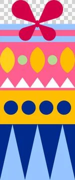 Vertical pattern is being shown in flat style with geometric shapes on Illustrazione stock