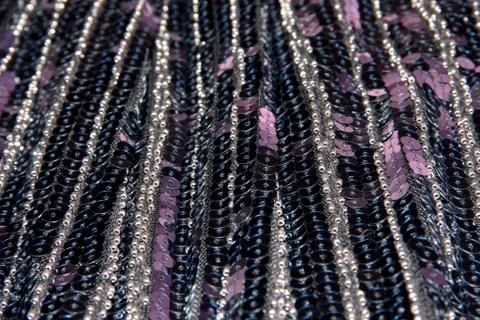 Vertical pattern with blue sequins Foto stock